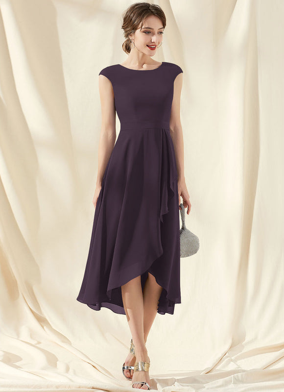 Robe Cocktail Violet Élégant - gallery 1