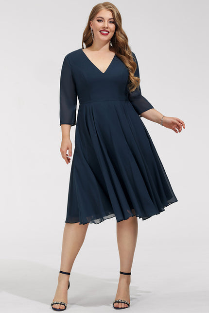 Robe Cocktail Mousseline Asymétrique - gallery 7