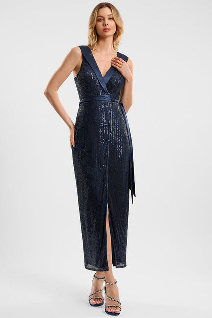 Robe Longue Cocktail Paillette - gallery 2