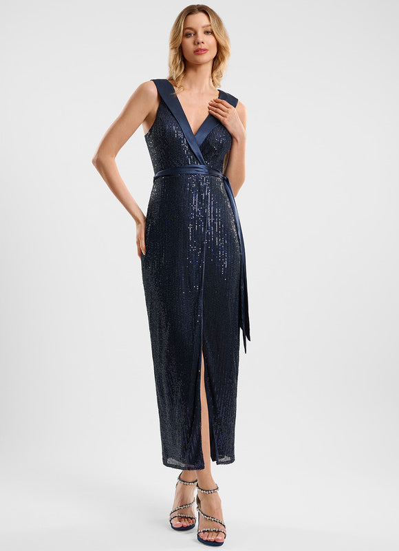 Robe Longue Cocktail Paillette - gallery 2