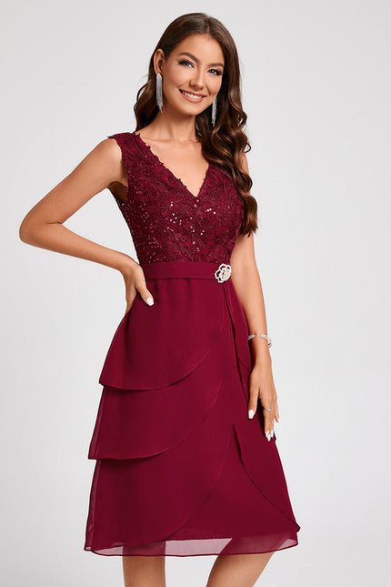 Robe Cocktail Volants Élégante