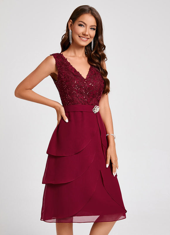 Robe Cocktail Volants Élégante