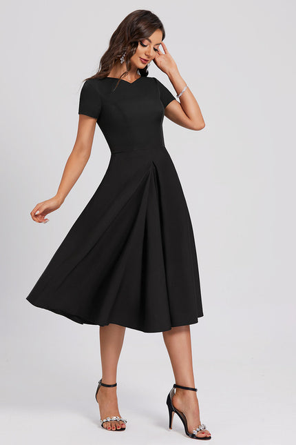 Robe Cocktail Noir Élégant - gallery 6