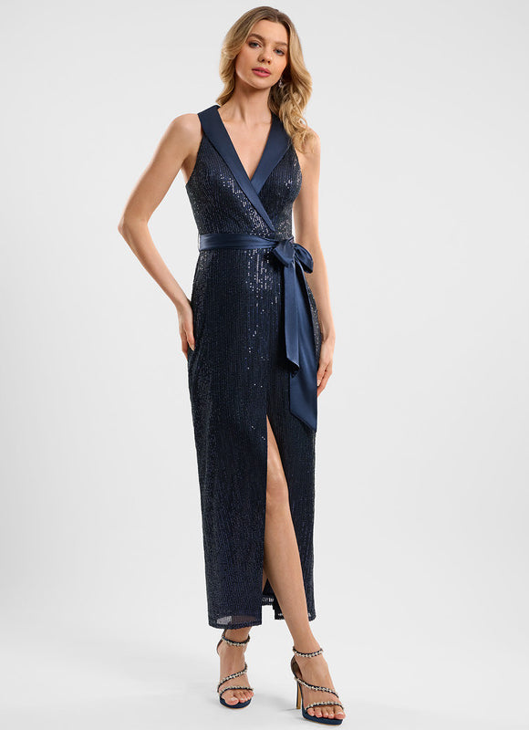Robe Longue Cocktail Paillette - gallery 3