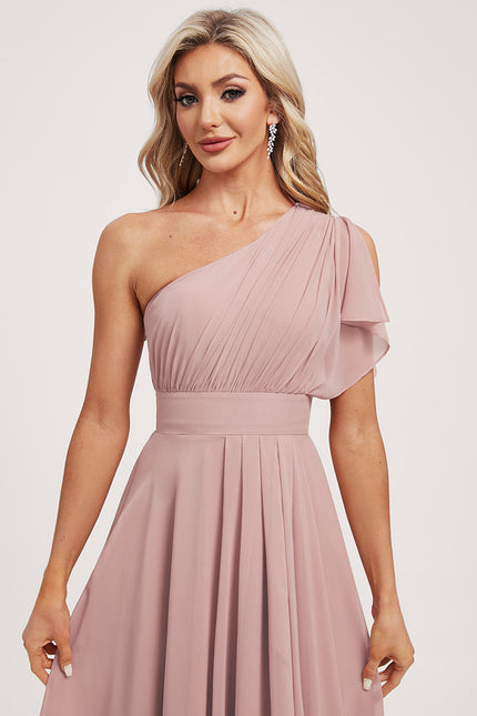 Robe Cocktail Mousseline Rose Poudré - gallery 3