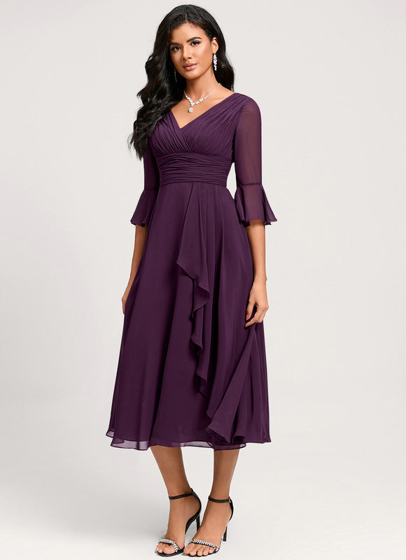 Robe De Cocktail Volants Superposés - gallery 2