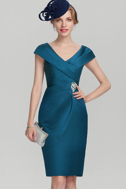 Robe Cocktail Satin Émeraude Chic - gallery 3