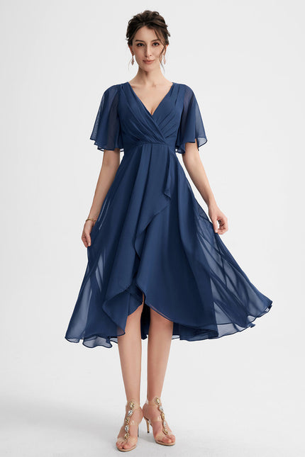 Robe Cocktail Fluide Vert Pâle - gallery 3