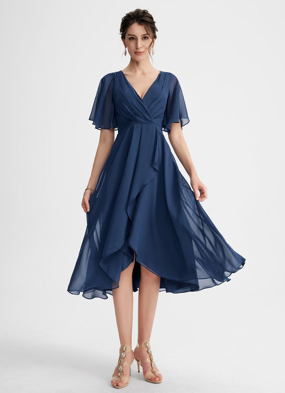 Robe Cocktail Fluide Vert Pâle - gallery 3