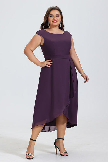 Robe Cocktail Violet Élégant - gallery 8