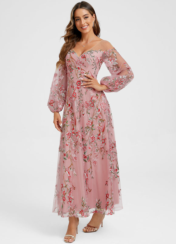 Robe Cocktail Mousseline Fleurie - gallery 7