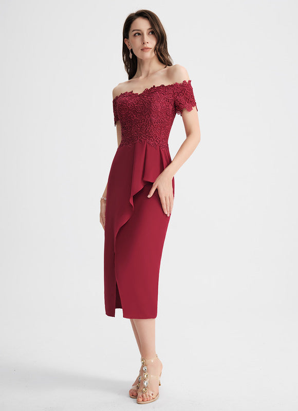 Robe Cocktail Rouge Élégance Chic - gallery 1