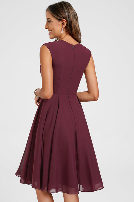 Robe Cocktail Mousseline Émeraude - gallery 6