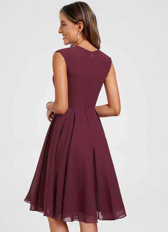 Robe Cocktail Mousseline Émeraude - gallery 6