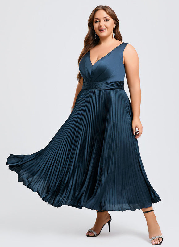 Robe Cocktail Satinée Ondulée - gallery 8