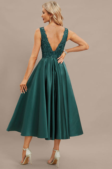 Robe Cocktail Émeraude Satinée - gallery 6