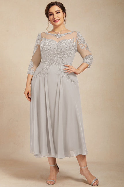 Robe Cocktail Grise Élégante - gallery 8