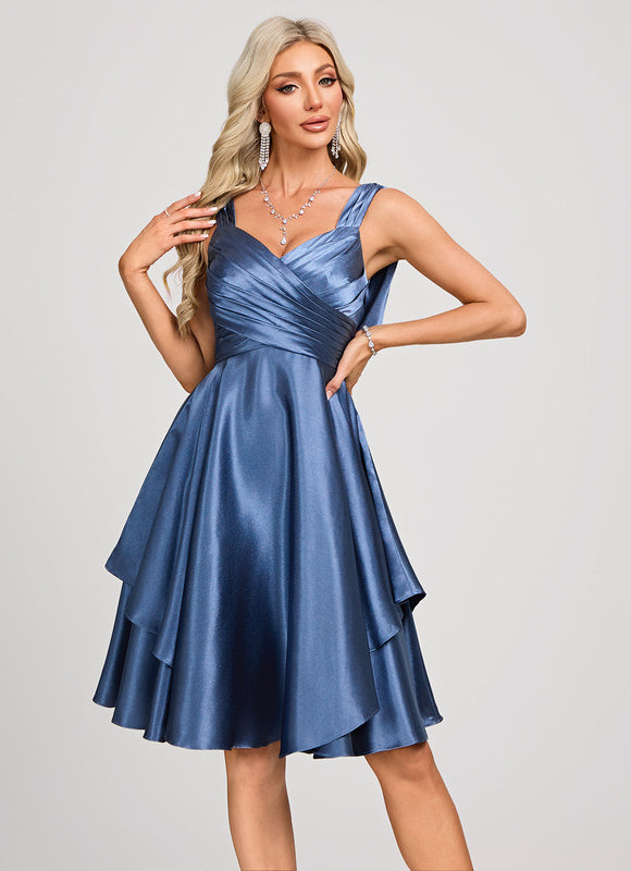 Robe Satin De Soie Cocktail